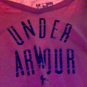 pink and blue under amour tee